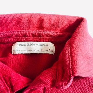 Zara boys red long sleeve polo shirts size 7